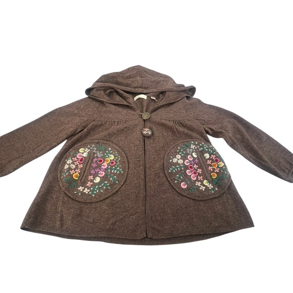 Sleeping On Snow Sweaters - SLEEPING ON SNOW wool angora blend hooded embroidered cardigan M